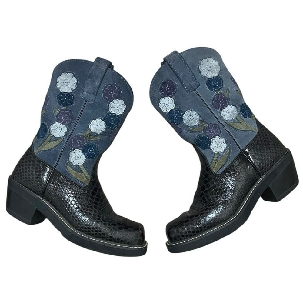 Ariat Doll Baby Womens 7 Suede Floral Western Boho Boots 16209 Artsy  Whimsical - Picture 2 of 9
